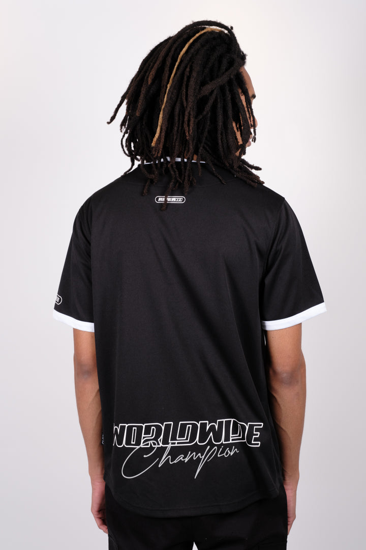 Graphic Mesh Baseball Jersey #color_black-and-white