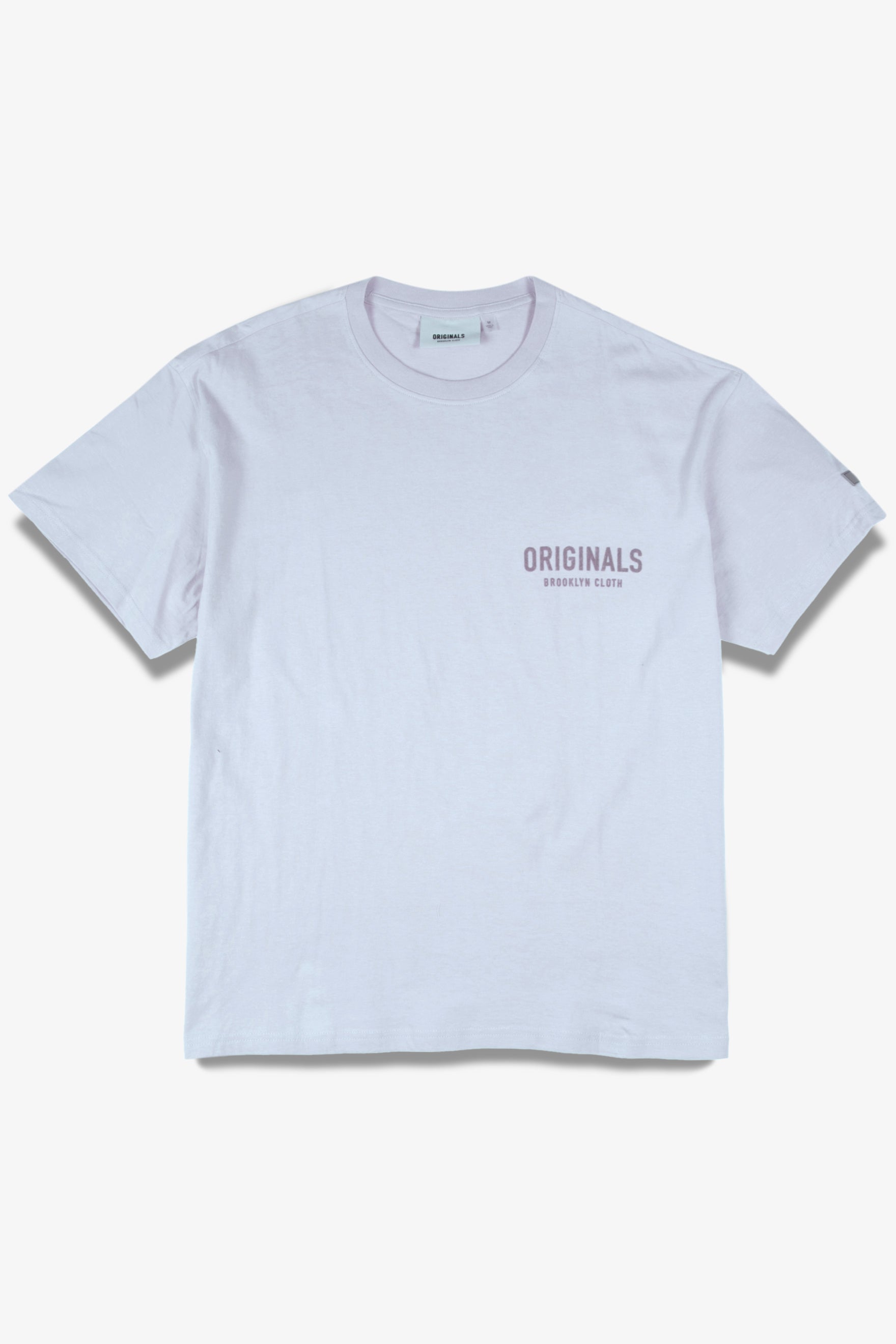 Front Flock Tee with flocked ‘Originals’ design, relaxed fit in cotton blend
#color_quarry