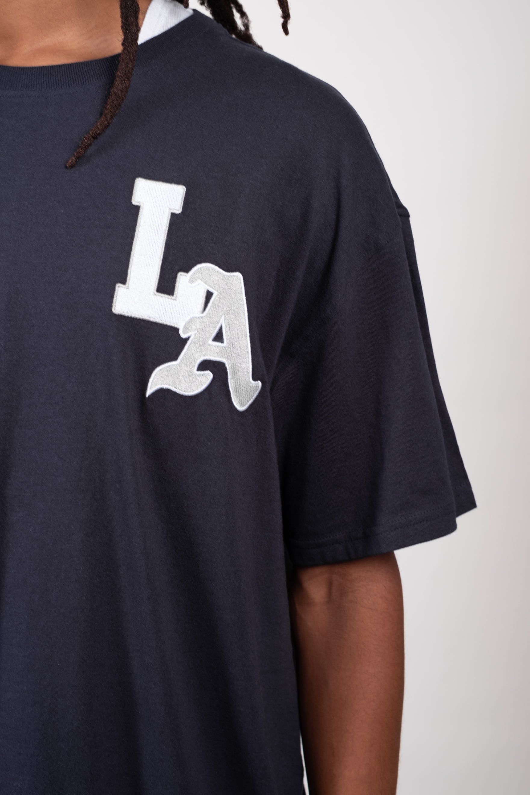 Men’s Boxy LA Varsity Tee
#color_french navy