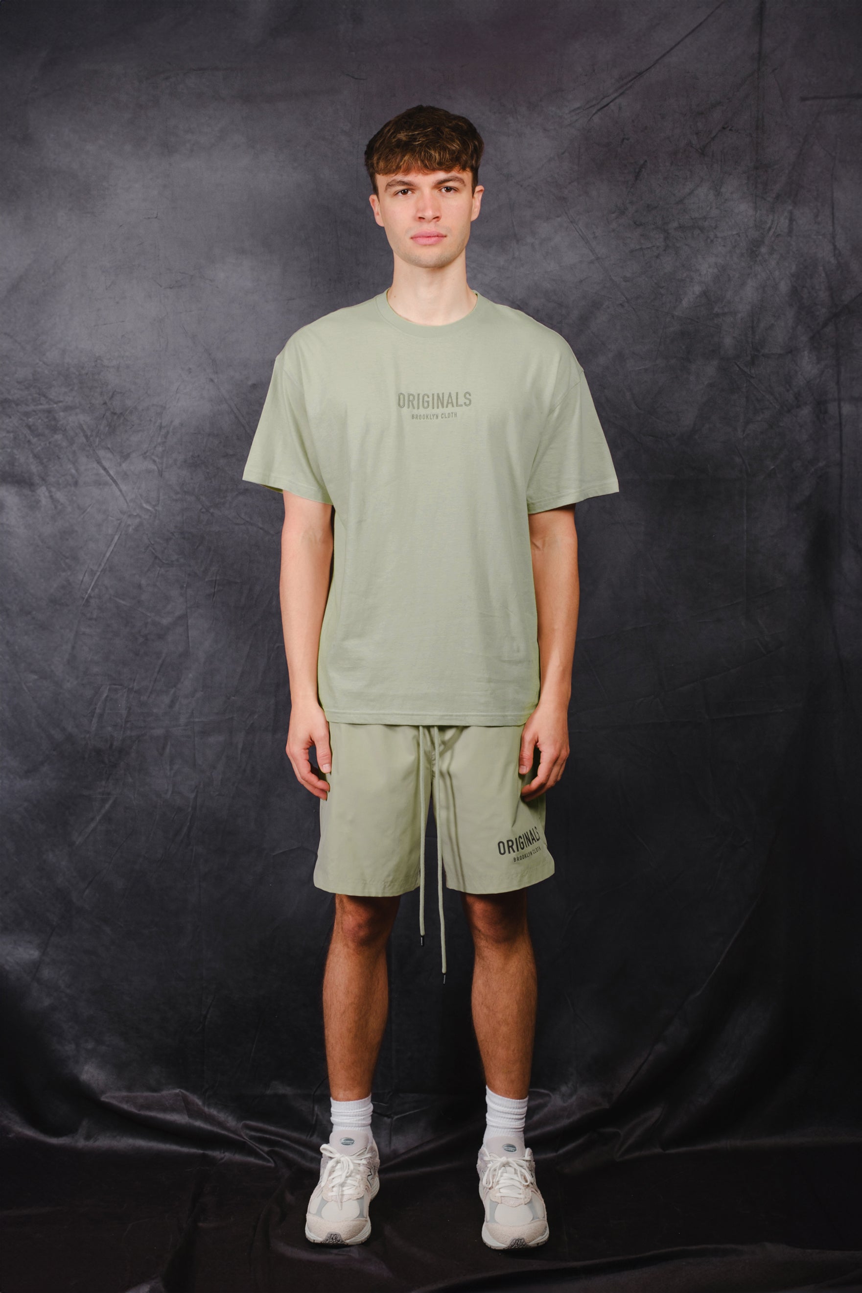 Men's premium heavyweight t-shirt with logo on center chest 
#color_sage