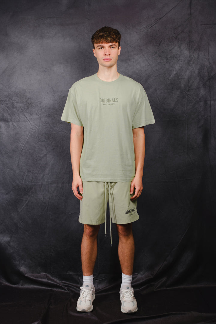 Men's premium heavyweight t-shirt with logo on center chest 
#color_sage