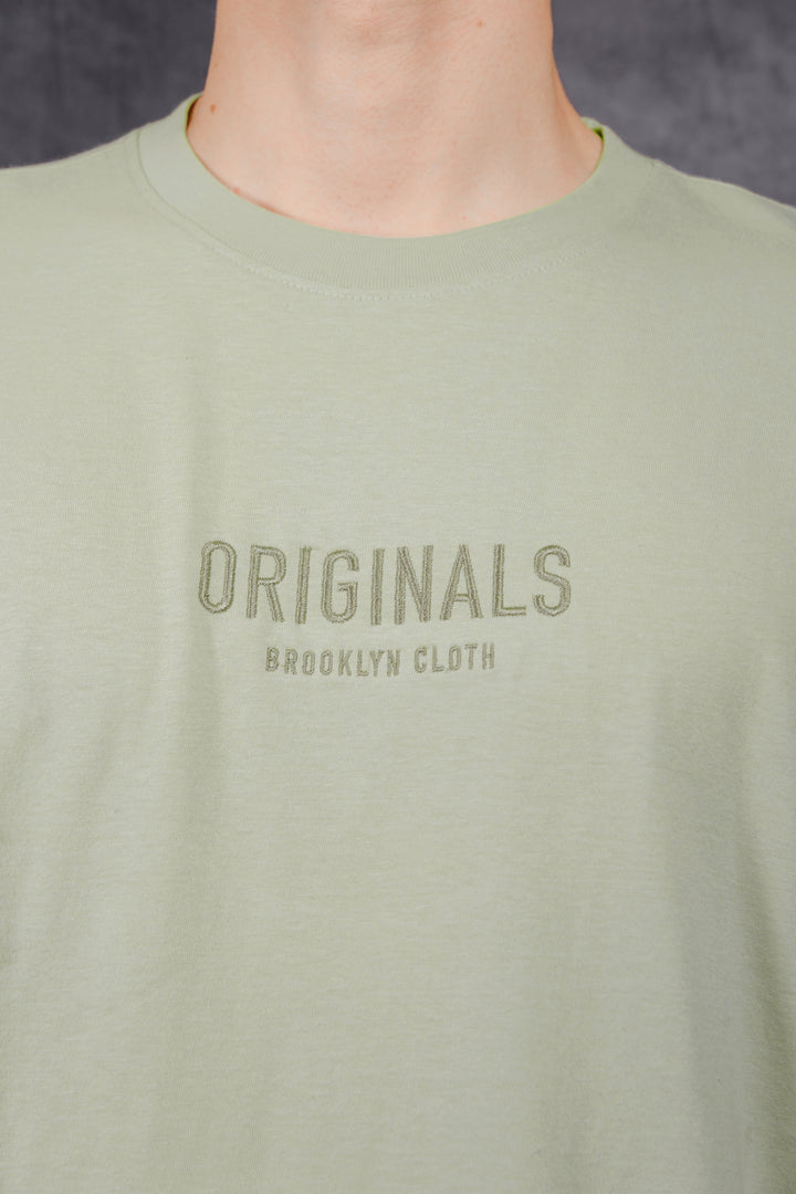 Originals high quality t-shirt with logo on center chest 
#color_sage