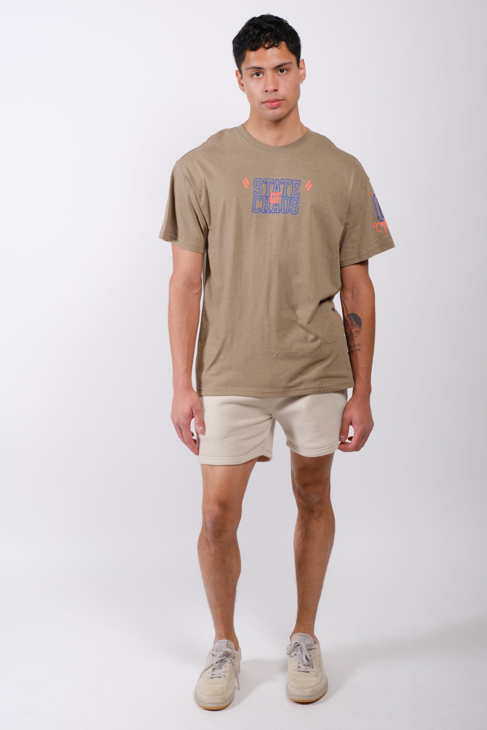 State of Chaos Boxy Cotton Tee
#color_olive