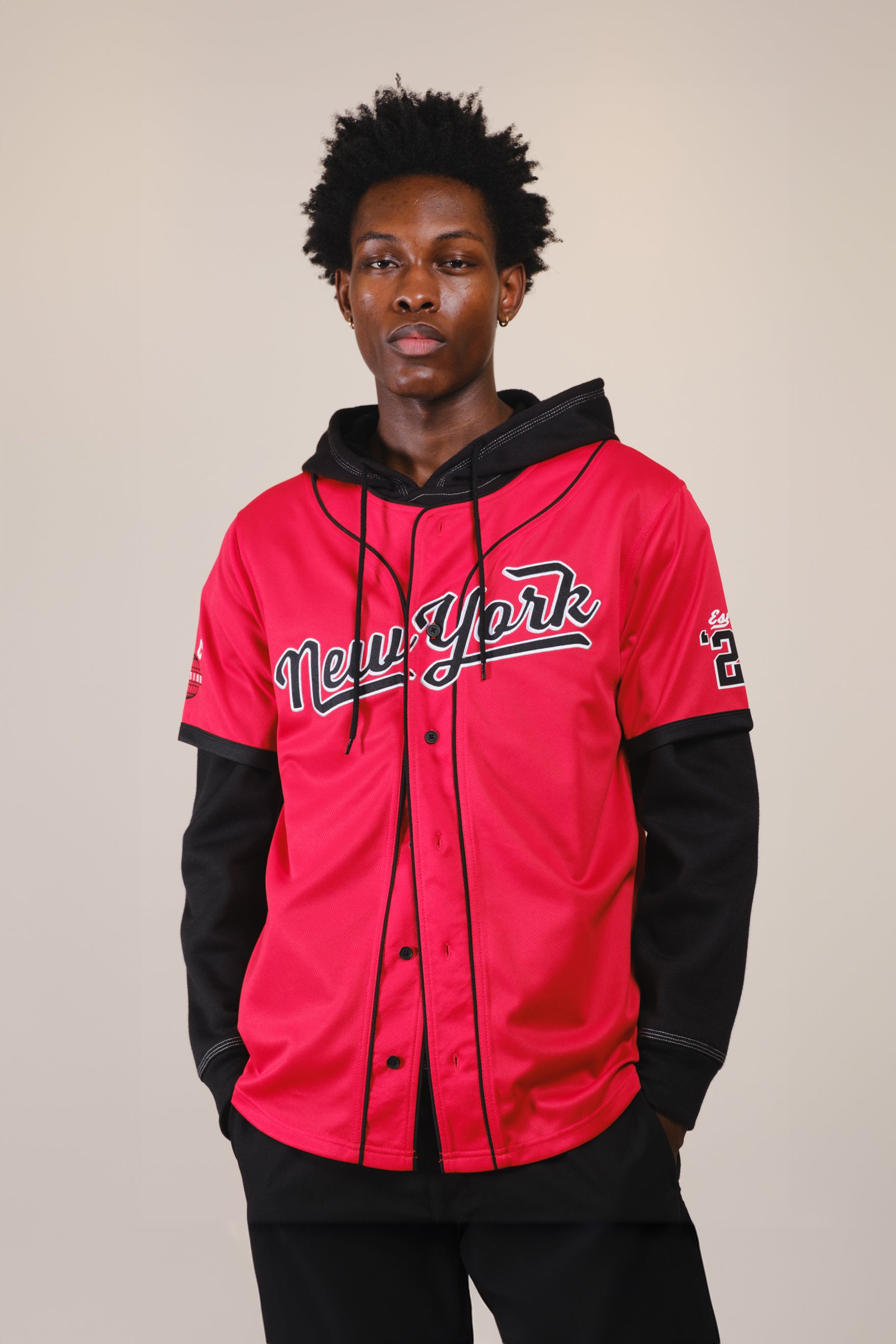 Relaxed men’s NY Excelsior baseball jersey
#color_red
