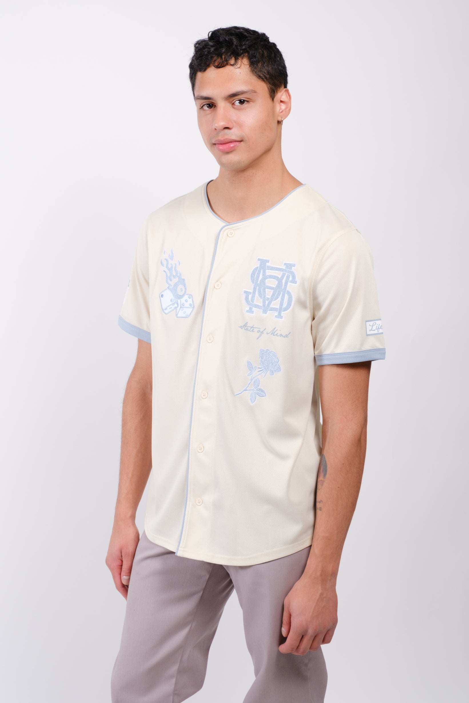 Men's State of Mind Baseball Jersey
#color_cream