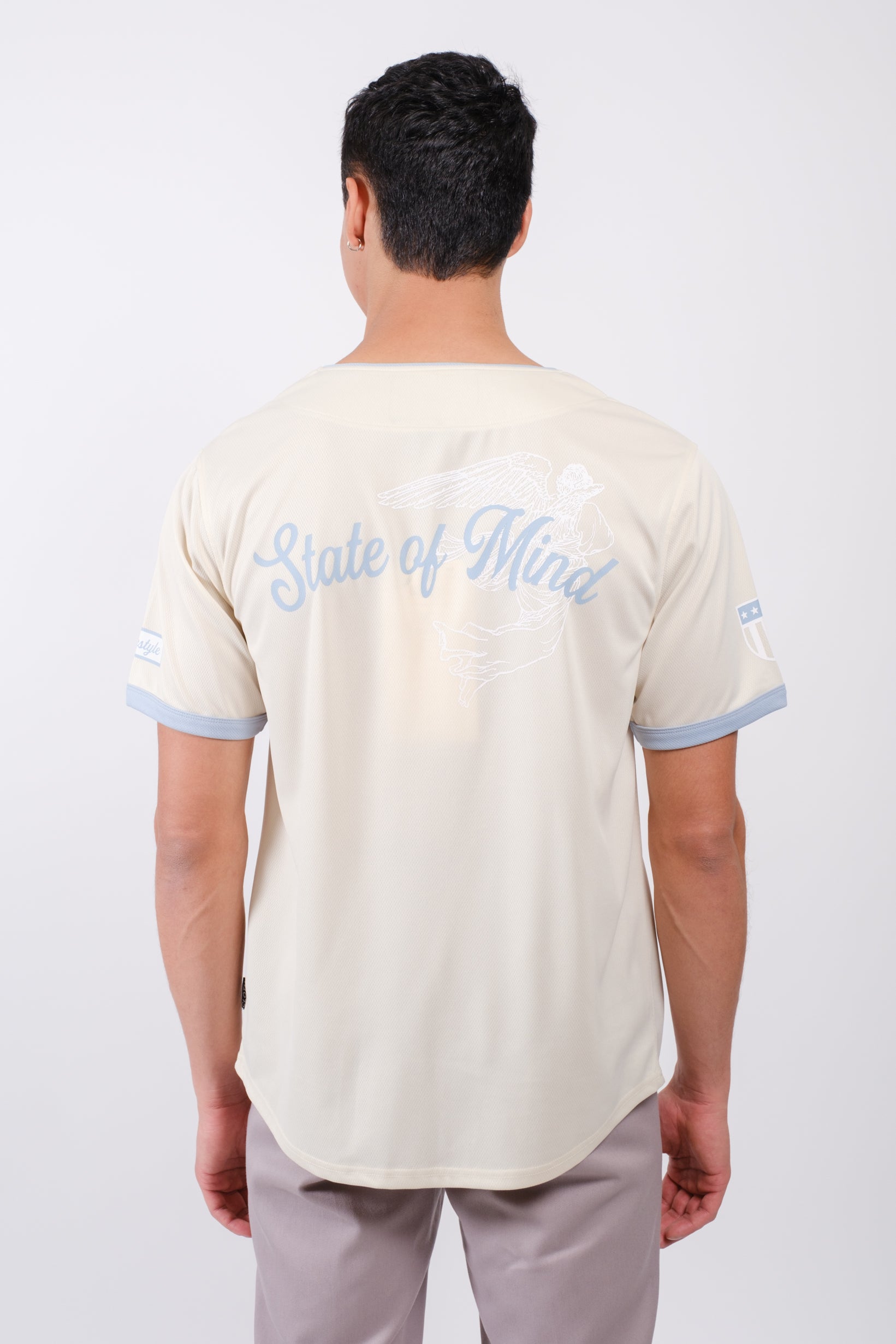Relaxed Fit State of Mind Baseball Jersey
#color_cream