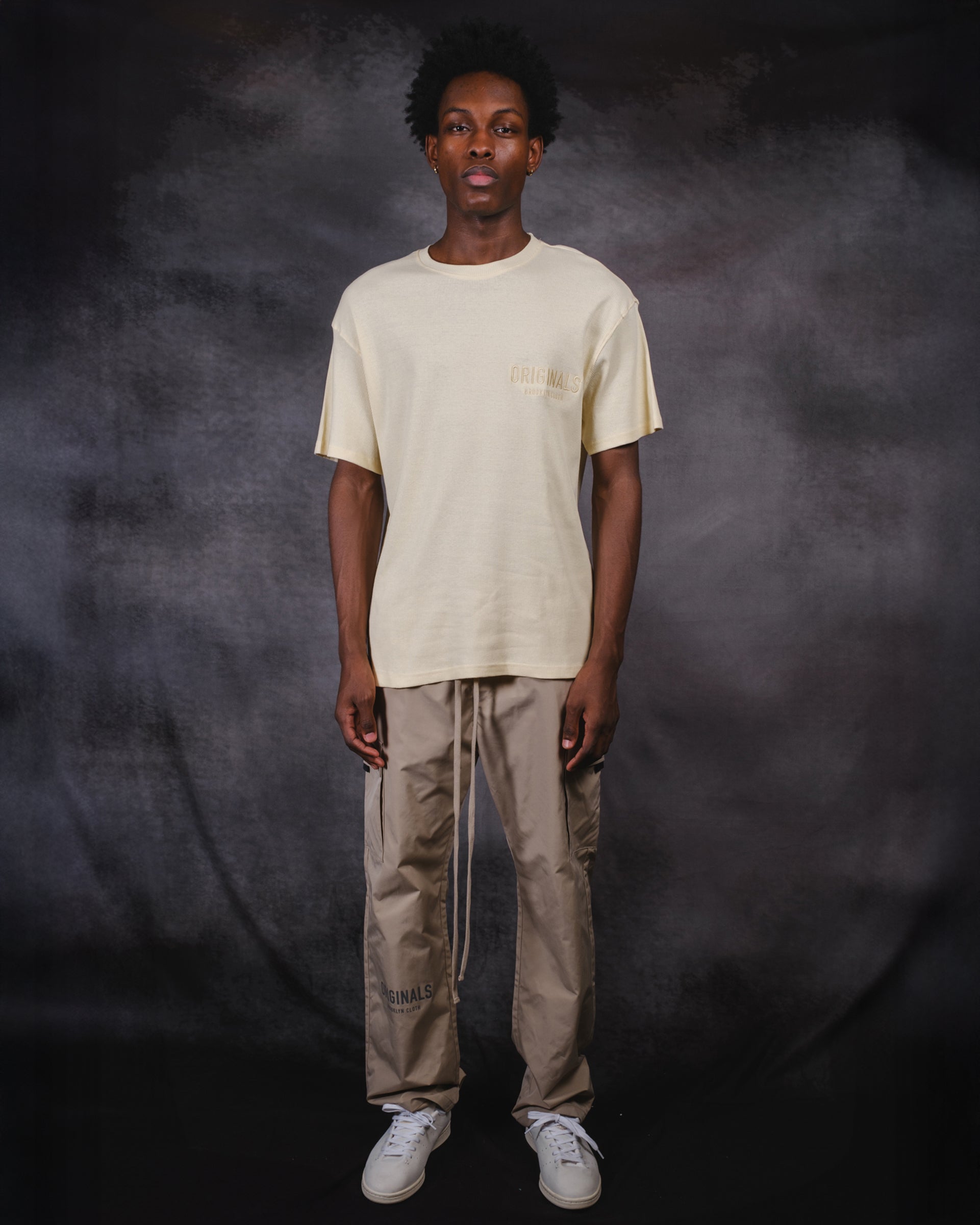 Soft cotton Originals Ribbed Tee, ribbed for texture and style
#color_biscuit