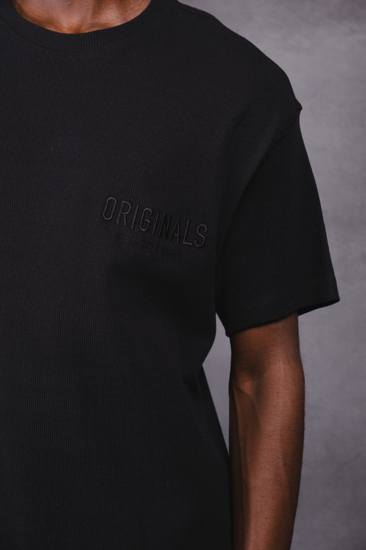 Men’s ribbed Originals Tee with subtle texture and crew neck
#color_black