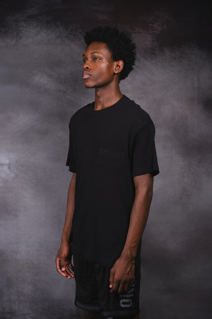Originals Ribbed Tee with ribbed cotton fabric 
#color_black