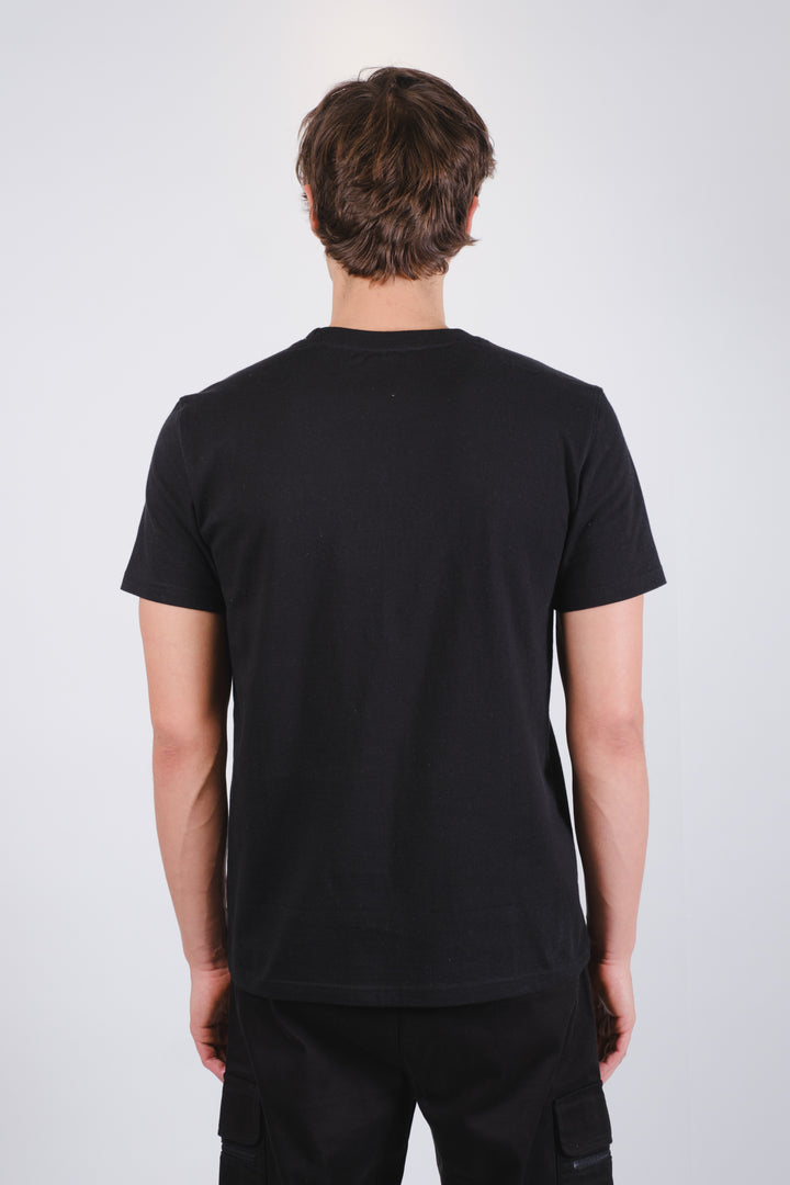 Lightweight nylon tee with short sleeves and zippered pocket
#color_black