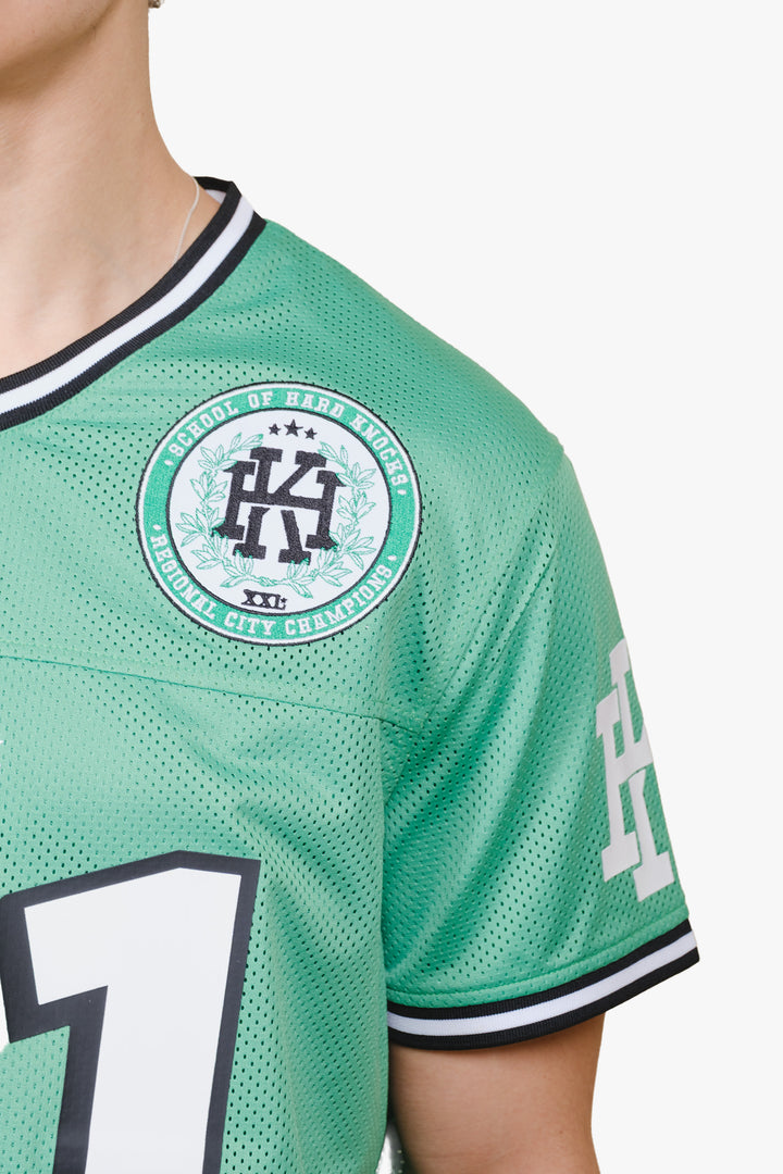 Men's hard knocks football jersey with hard knocks patch detail 
#color_kelly-green
