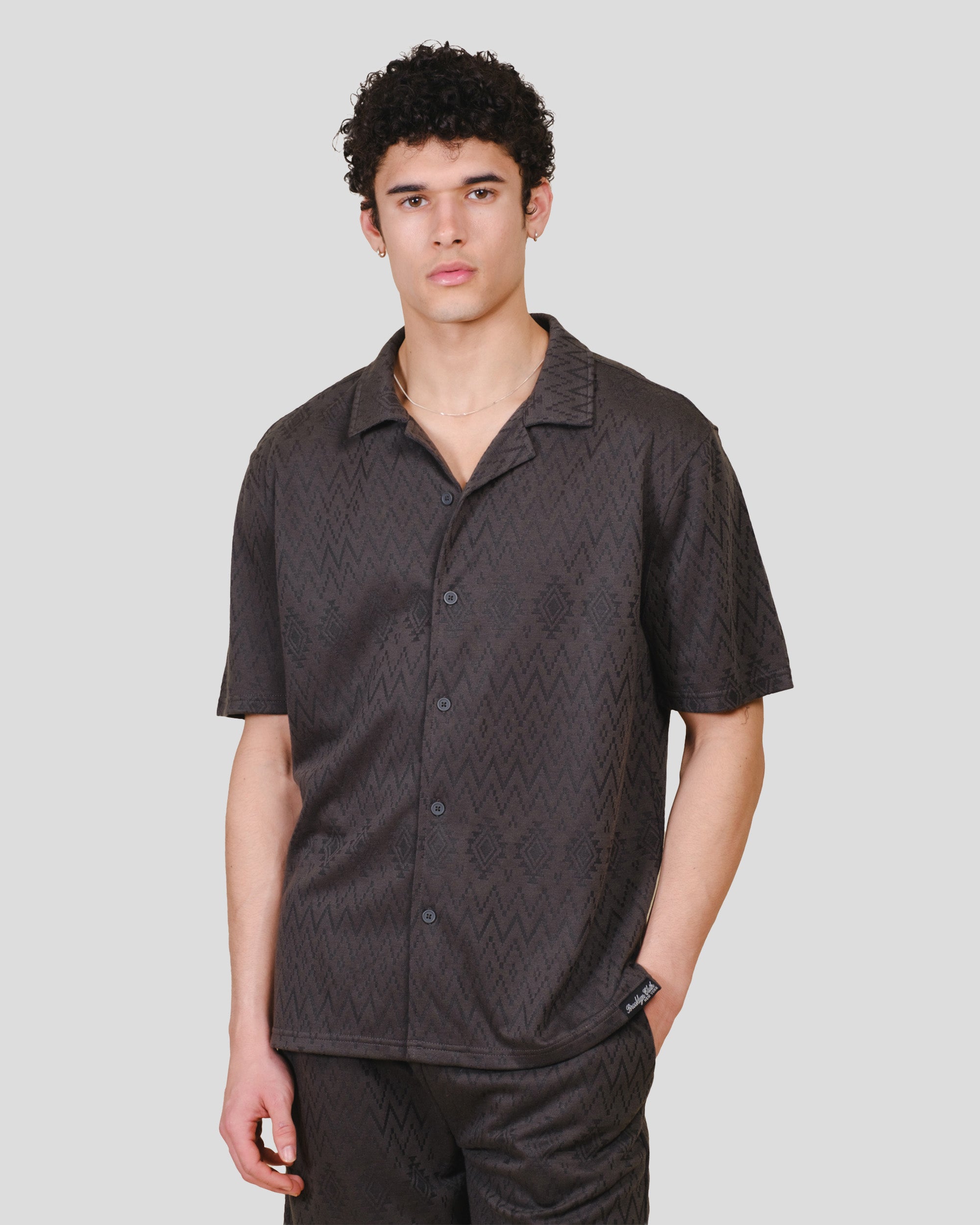 Aztec Jacquard Knit Shirt | Brooklyn Cloth