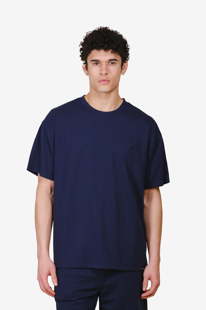 Vertical cross embroidered tee #color_french-navy