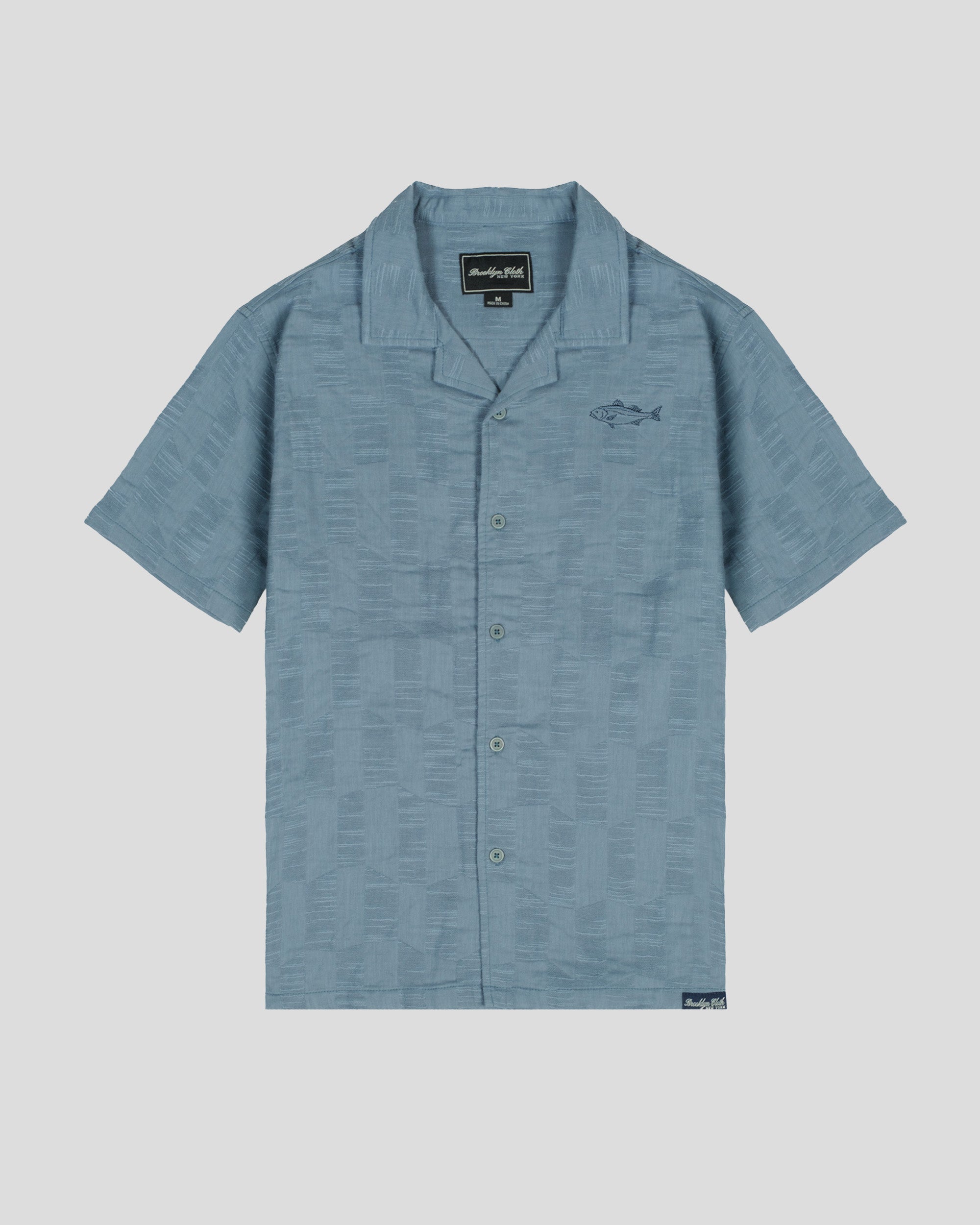 Fish Emb Jacquard Woven Shirt