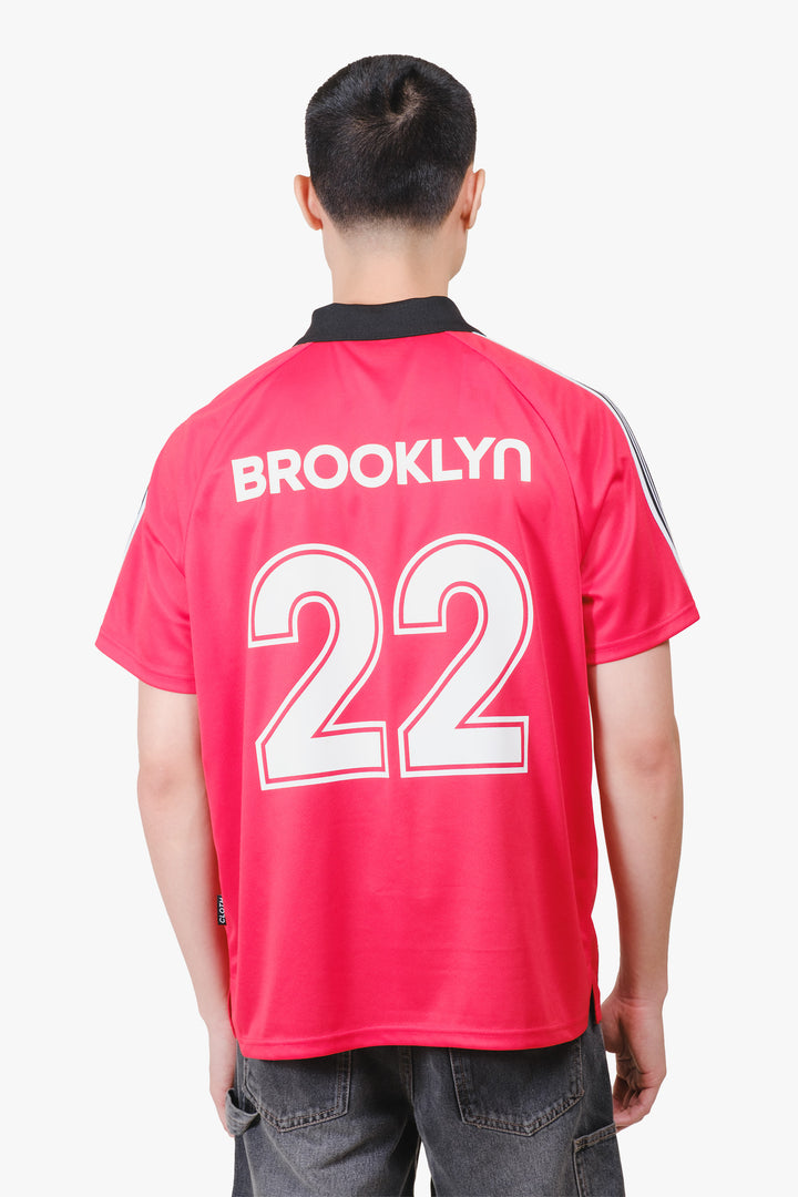 Back Hit graphic of NY Mesh Football Jersey #color_red