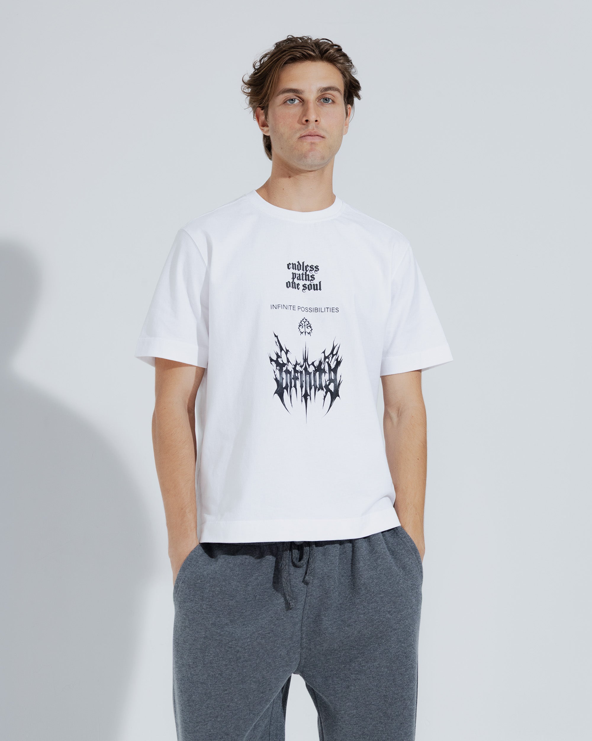 Infinity Graphic Cotton Tee in White