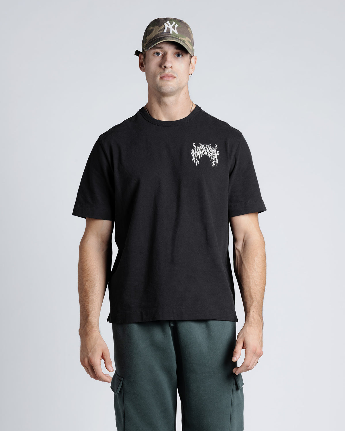 Midnight Embroidery Tee in Black