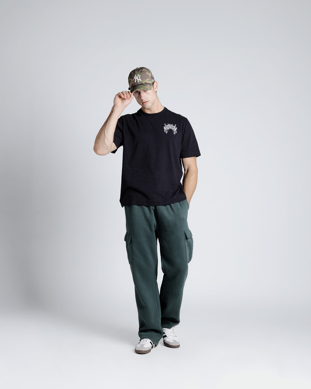 Midnight Embroidery Tee in Black
