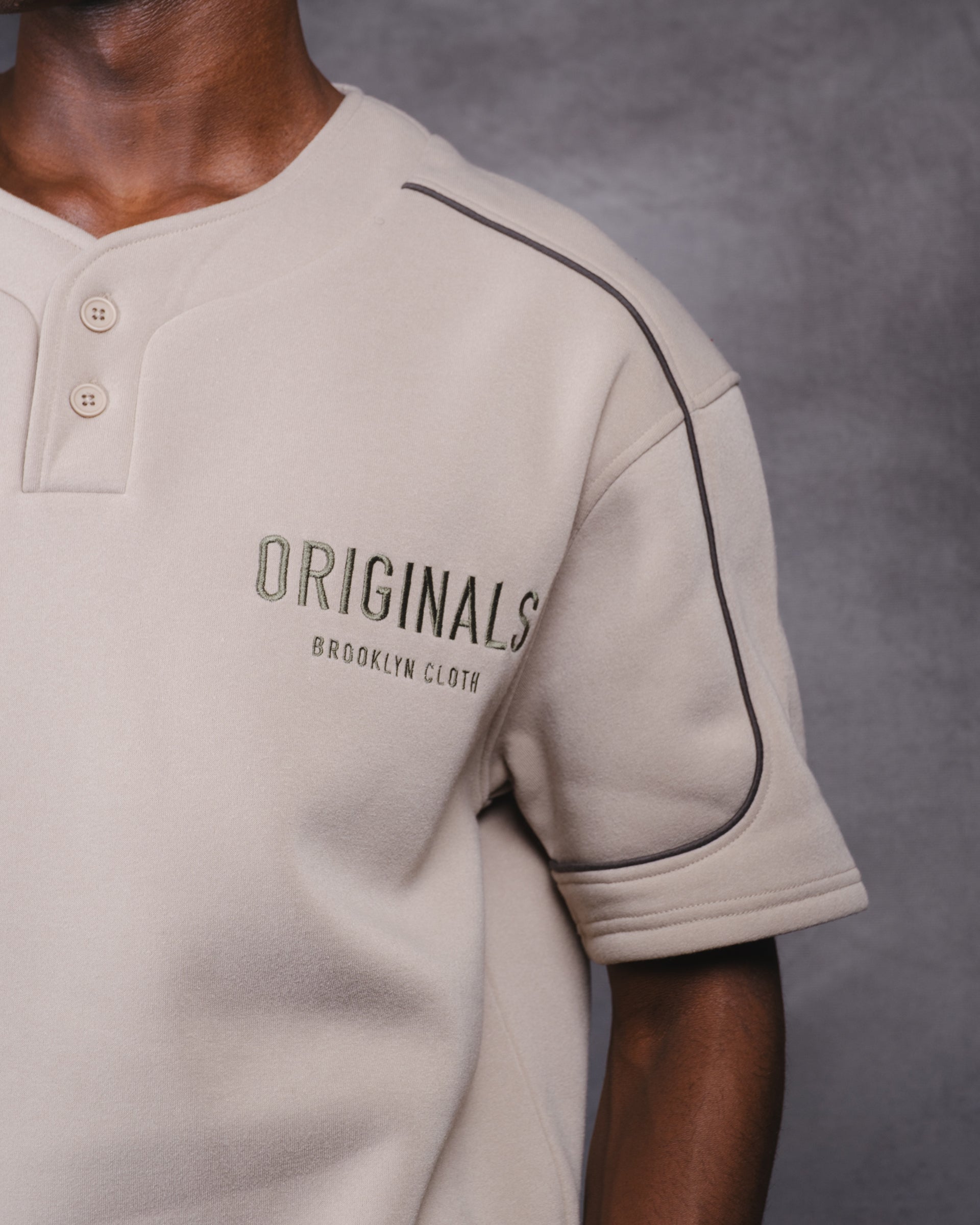 Originals Fleece Baseball Shirt| Mens Top | Brooklyn Cloth