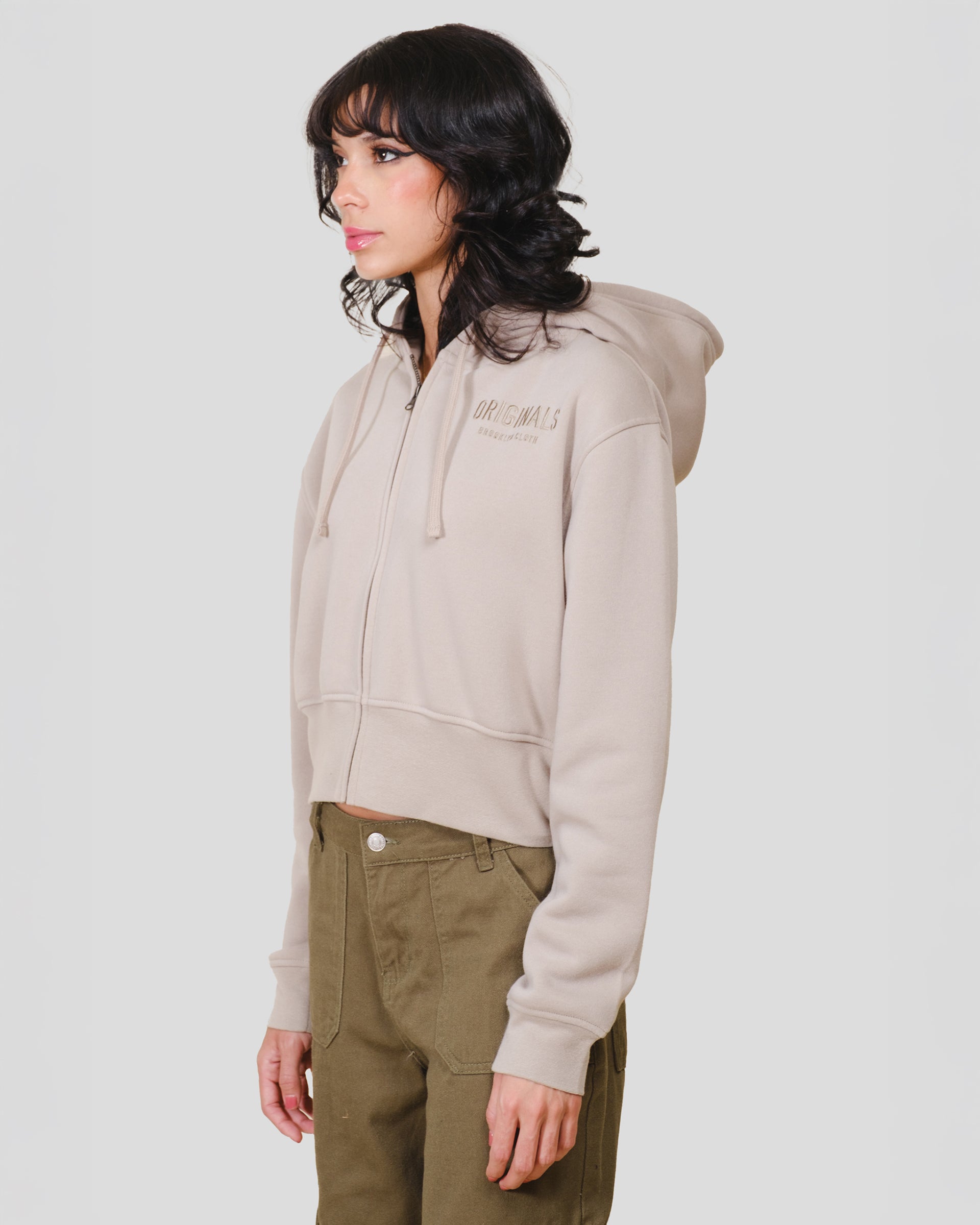 Women's Originals Cropped Zip Hoodie | Brooklyn Cloth