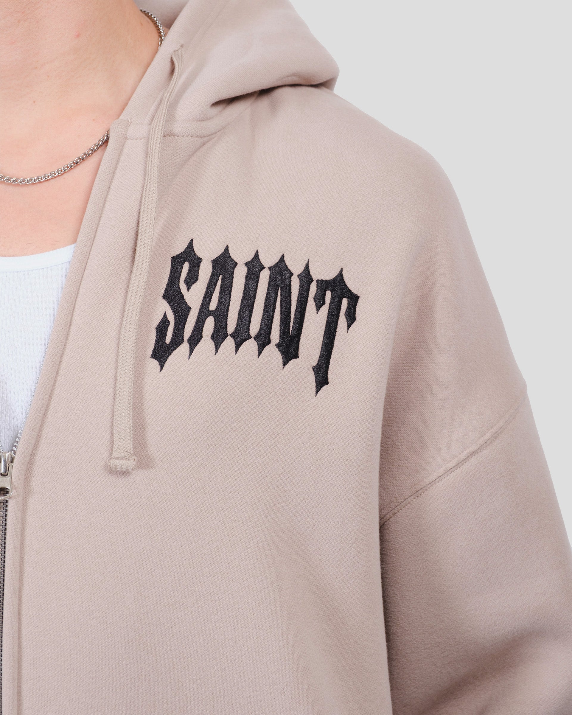 Heavy Weight Saint Zip Hoodie | Men's Tops | Brooklyn Cloth