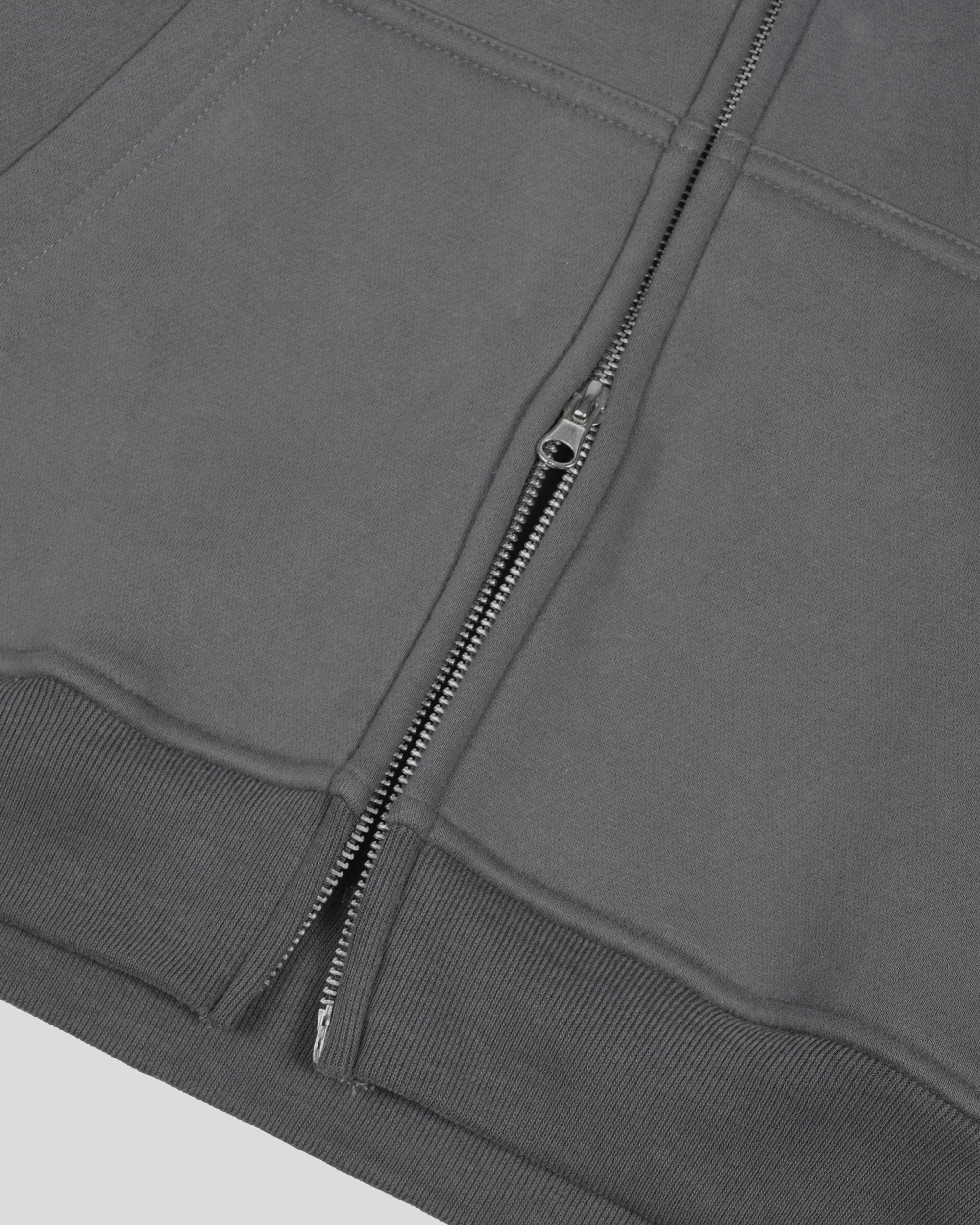 Spider Web Heavy Weight Full Zip Hoodie in Steel grey