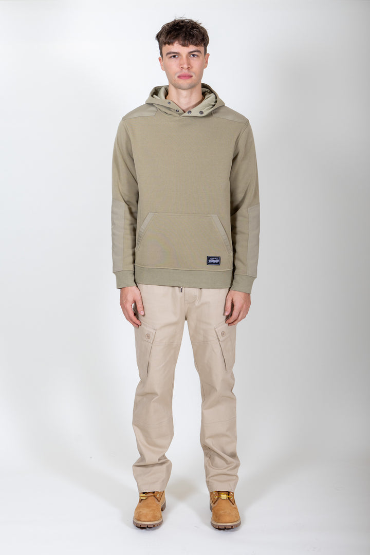 Men's long-sleeve fleece olive hoodie. Brooklyn Cloth #color_olive_grey