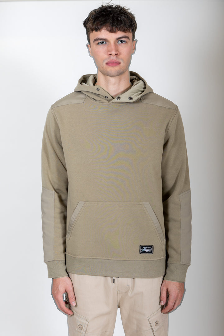 Men's long-sleeve fleece olive hoodie. Brooklyn Cloth #color_olive_grey