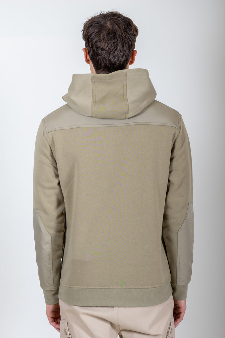 Men's long-sleeve fleece olive hoodie. Brooklyn Cloth #color_olive_grey