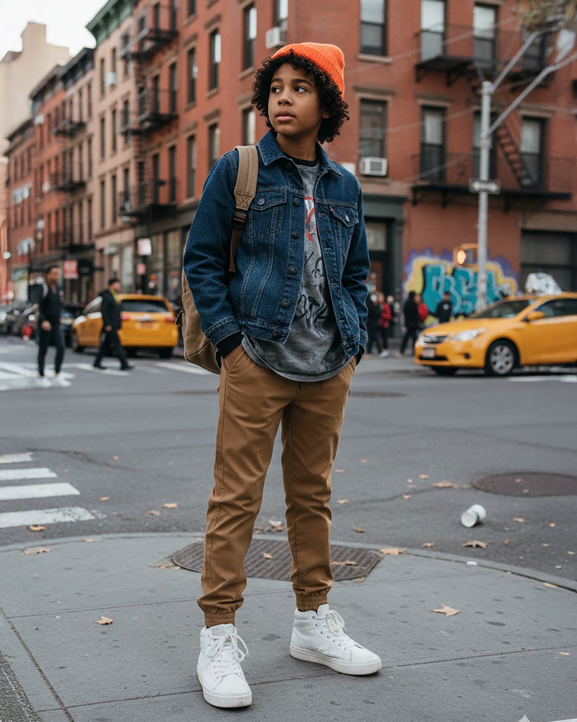 Kids 4-Way Stretch Zip Pocket Jogger
Kids tobacco joggers, 4-way stretch, zip pocket jogger, with drawstring for adjustable waist. #color_camel