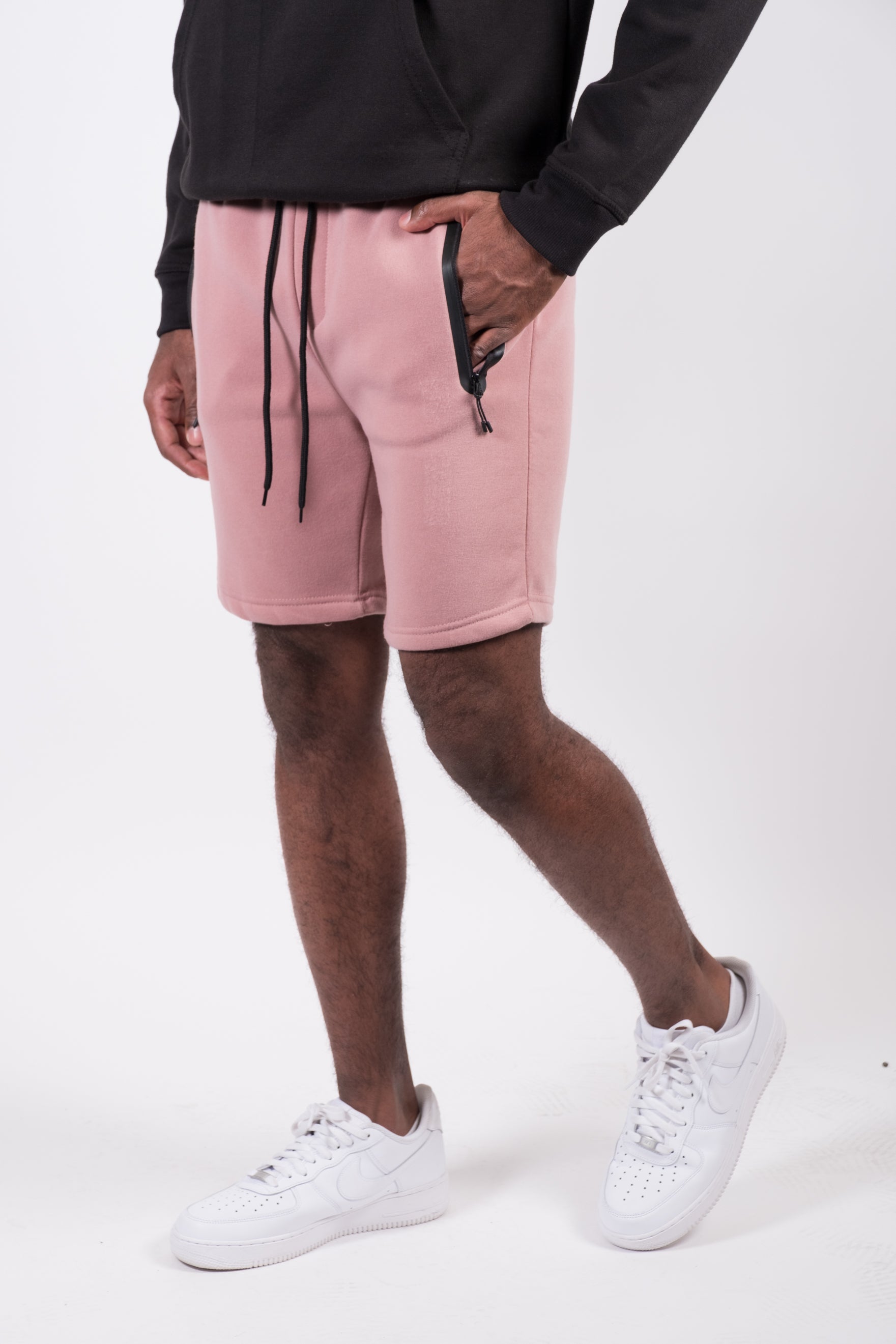 Comfortable men's Heat Seal Zip Shorts, perfect for active days
#color_dusty-rose