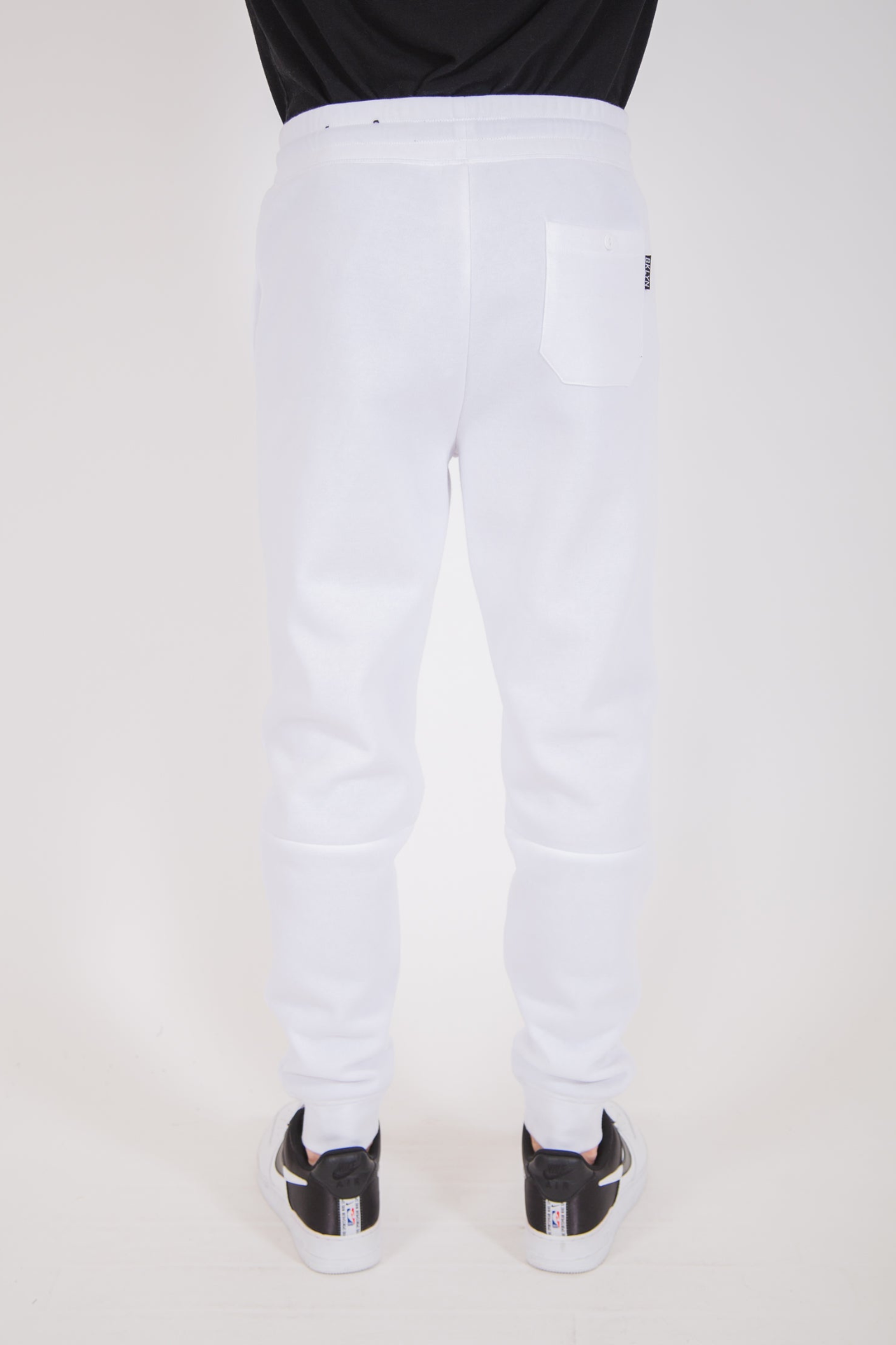 White Fleece Core Jogger Pants