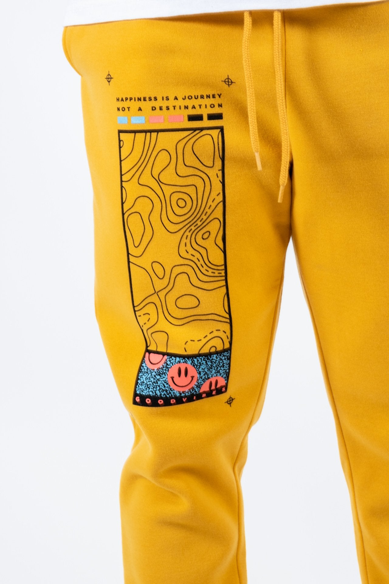 Mustard Good Vibes World Wide Sweatpants for guys 